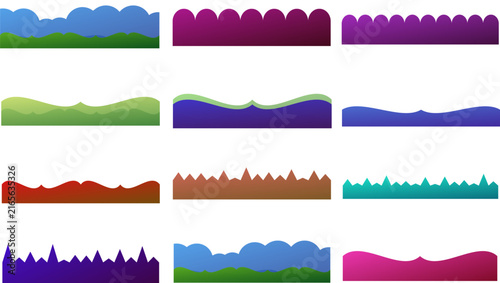 Color Footer top vector with graphic frame website