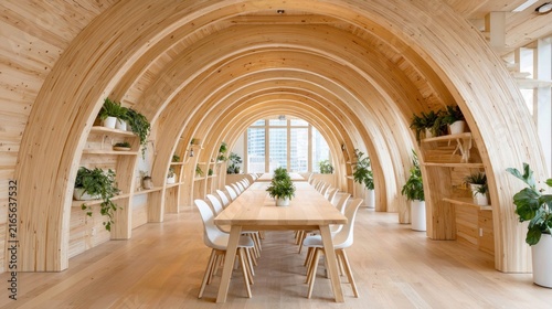 Unique curved design creates inspiring workspace atmosphere