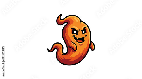 Small orange fiery ghost character with mischievous expression.
