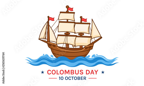 Columbus Day celebration concept illustration