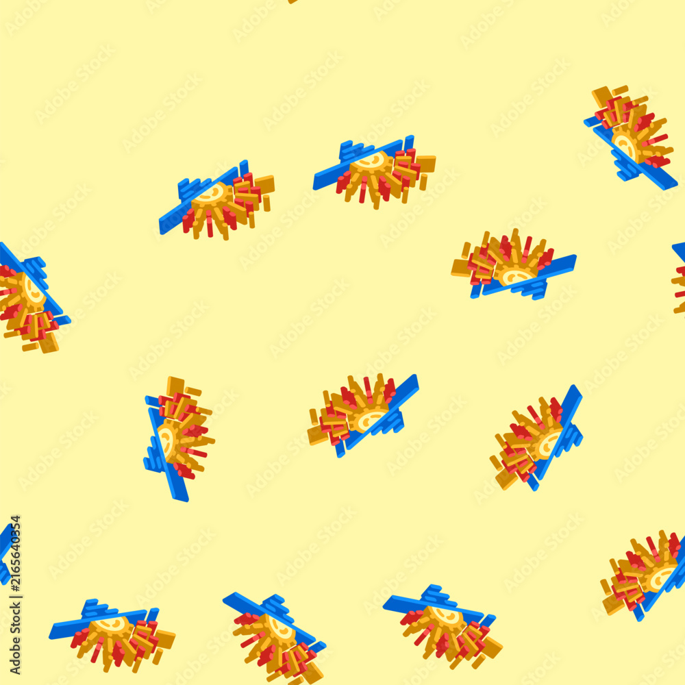 Obraz premium horizont sunset sun summer sunlight isometric seamless pattern. horizont sunset sun summer sunlight sign illustration