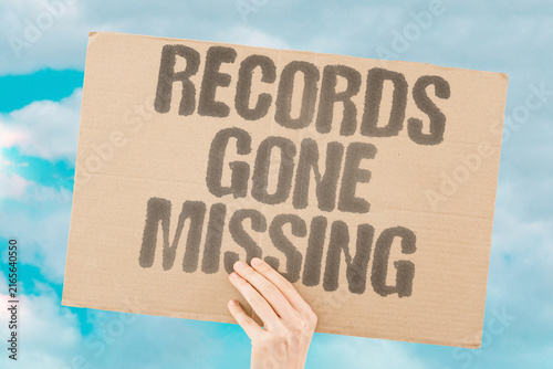 Fotografie "Records gone missing" Documents disappeared from archives