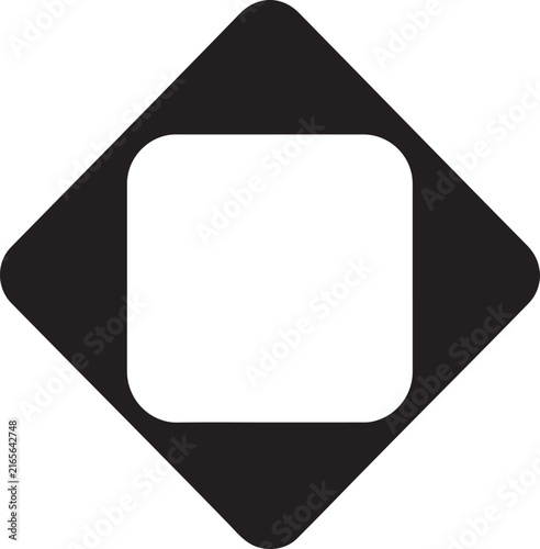 Black Dimond frame with Rounded Square Center 