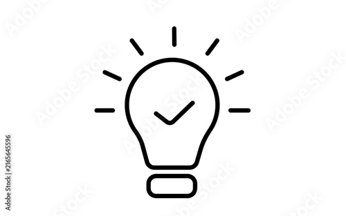 light bulb solution new idea business concept line art icon vector