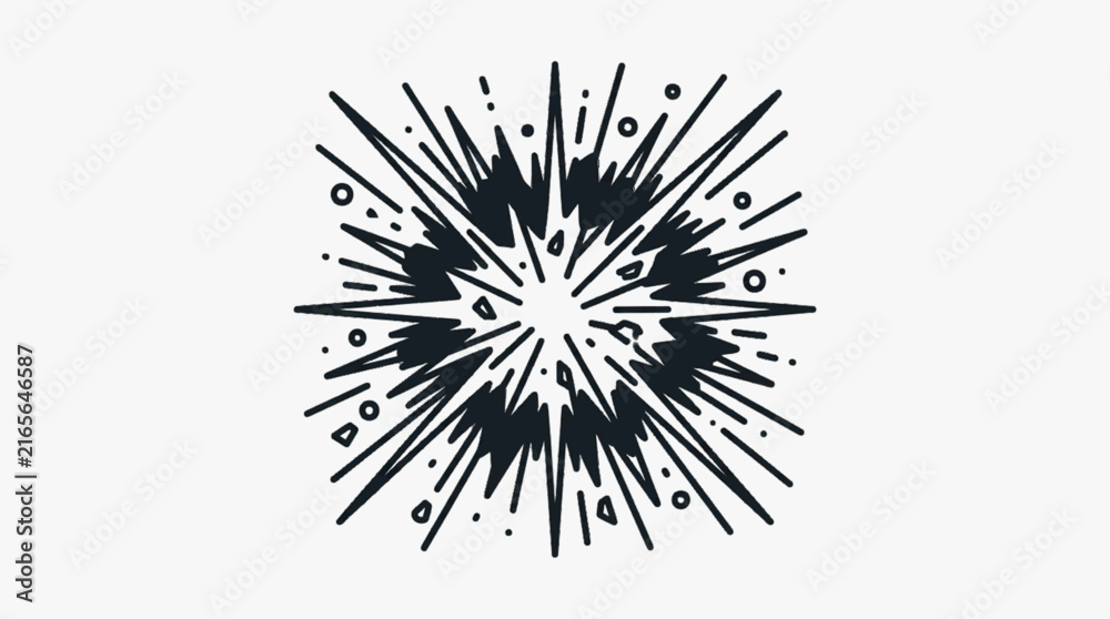 Fototapeta premium Stylized purple spiral galaxy vector icon with yellow stars on a white background. Minimalist astronomical illustration featuring concentric circular lines and celestial bodies.