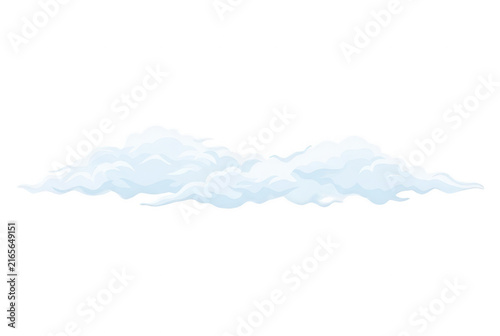 Illustrazione vettoriale di una singola nuvola soffice e stilizzata su sfondo bianco, ideale per design grafici, elementi decorativi per bambini o composizioni creative per il cielo.