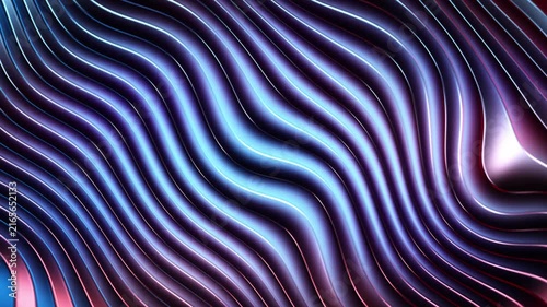 High-quality 4K abstract video animation featuring procedural JavaScript mesh gradients. A dynamic, smooth, and flowing wavy surface with metallic reflections and 3D fluid motion. 