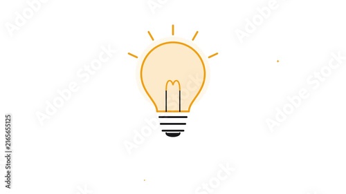 Glowing incandescent light bulb illuminating new creative idea