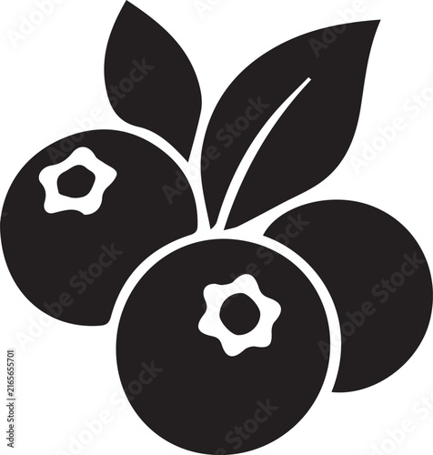 black silhouette of blueberry