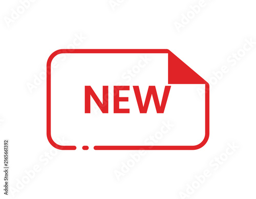 New promotion badge label with folded corner vector illustration