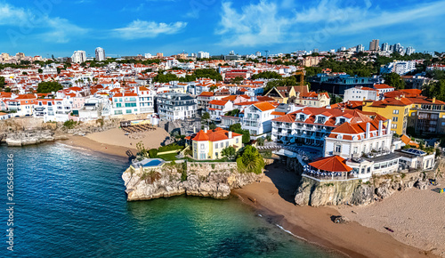 Obraz na płótnie View of Cascais on the Estoril Coast, Lisbon District, Portugal