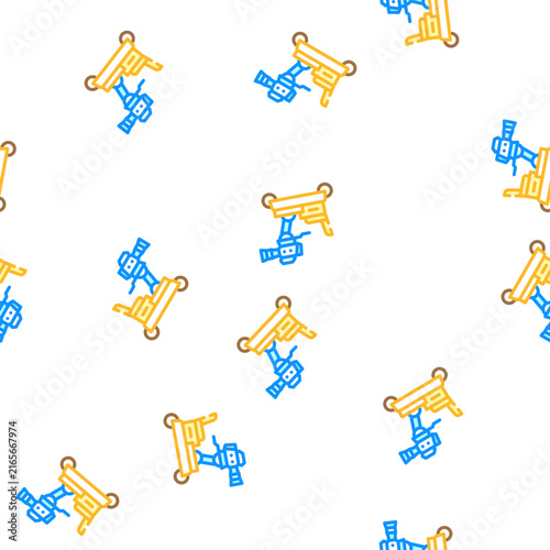 Bild auf Leinwand operator cart with video camera vector seamless pattern operator cart with video