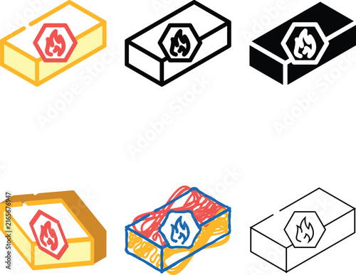 refractory brick color icon vector. set refractory brick sign. isolated symbol illustration