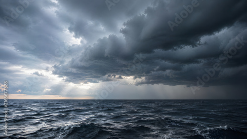 Massive Storm System Over Dark Open Ocean