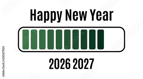 Progress bar with new year text and dates vector illustration on white