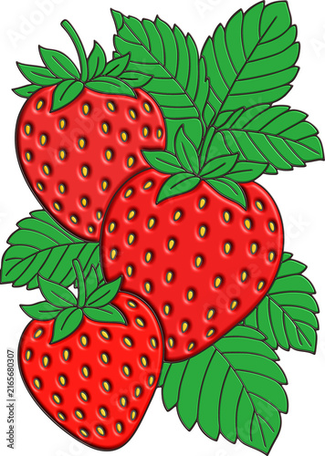 strawberries on a white background