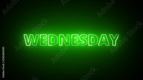 Moderan text weekly animation with saber, Wednesday saber text animation in 4k with alpha channel.