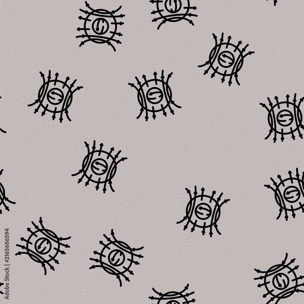 Fototapeta premium the origin of magnetic fields mystery line seamless pattern the origin of magnetic fields mystery thin line illustration