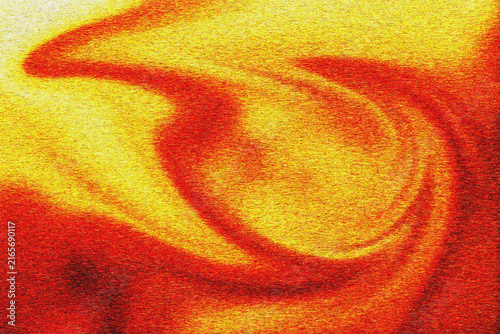 Abstract fiery textured background with intense red and yellow grainy swirling light patterns