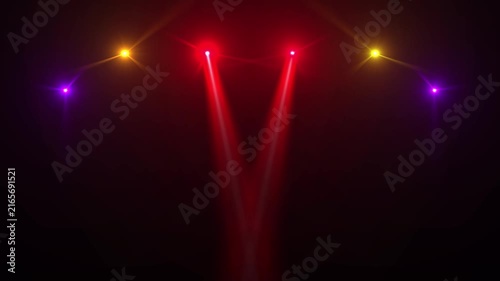 Lens flare Spotlight Multicolored lights sparkling on theater stage concert show overlay effect on background. spot lighting VFX for party, music event, esports, studio, disco