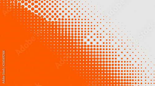 Abstract graphic design with orange halftone wave