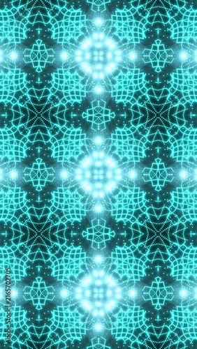Cyan glowing geometric ornamental pattern for phone wallpaper and mobile background