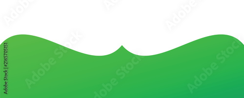 Smooth green wavy curve shape isolated on a clean white background, for web