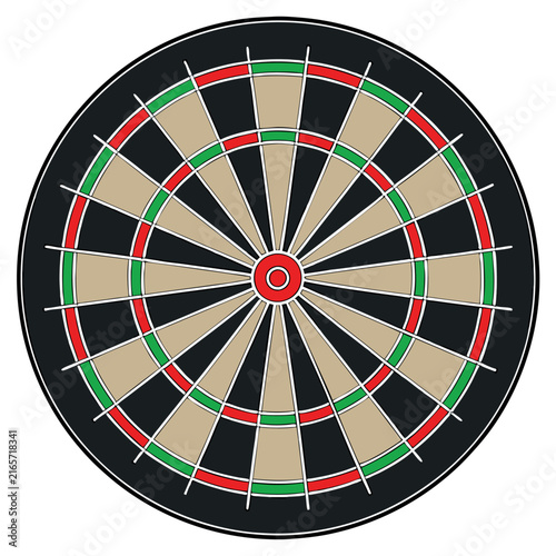 A hyper realistic dartboard target surface  