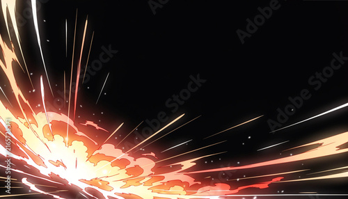 Dynamic Rainbow Speed Lines and Swirl Background in Anime Style