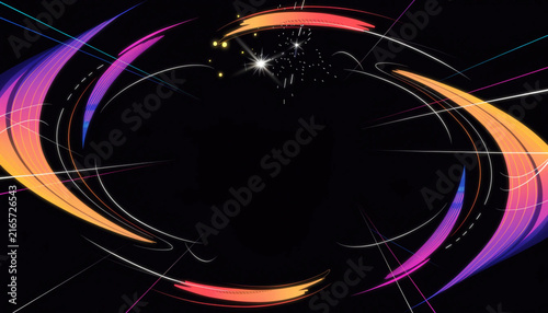 Dynamic Rainbow Speed Lines and Swirl Background in Anime Style
