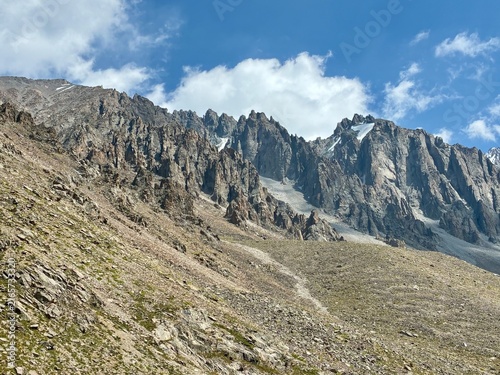 Breathtaking scenery of the valley at Ala Archa National park in Kyrgyzstan