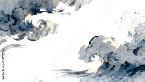Dynamic Action Speed Lines and Clouds in Anime Comic Style