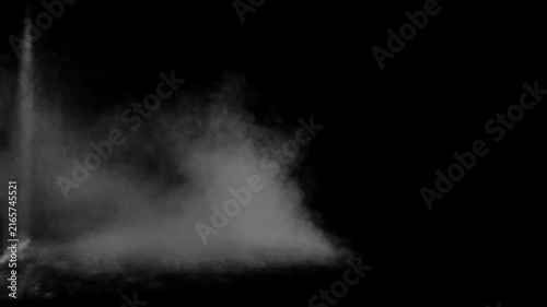 6 cinematic smoke explosion effects with powerful dust bursts, impact clouds and swirling powder particles on black background for VFX compositing and action scenes