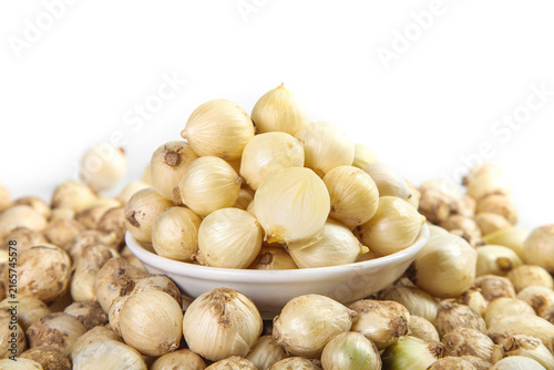 Fresh Rakkyo Bulbs with Rootlets - Asian Pickled Onion Garlic Like Vegetable Ingredient