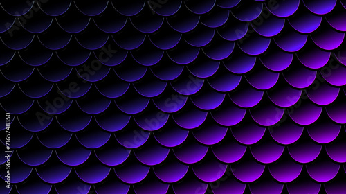 fish scale pattern in black and purple gradient flat graphic, abstract fish scale texture with black and purple gradient, elegant aquatic scale pattern in dark purple and black flat design