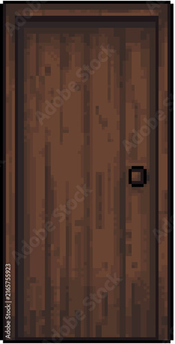 Pixel art wooden door