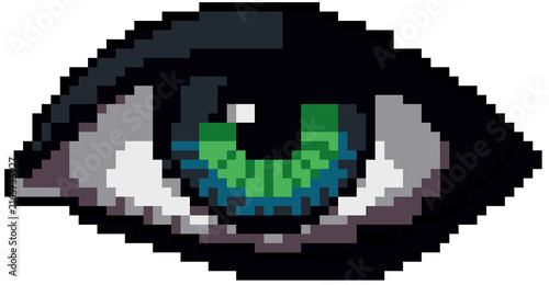 Photography Pixel art green eye