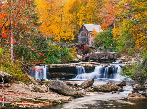Obraz na płótnie Babcock State Park, West Virginia, USA at Glade Creek Grist Mill during autumn s