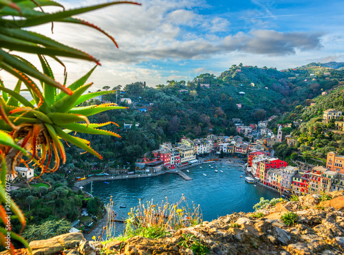 Bild auf Leinwand Portofino, Italy beautiful coastal landscape at dusk 75