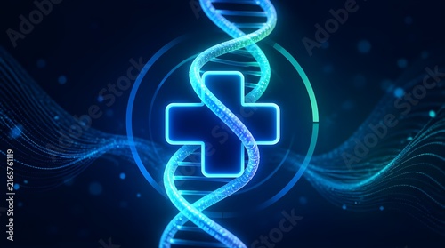 Genetic Medicine and Digital Healthcare Concept