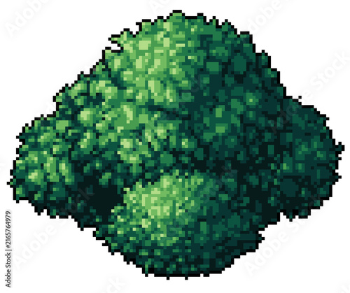 Pixel art green bush