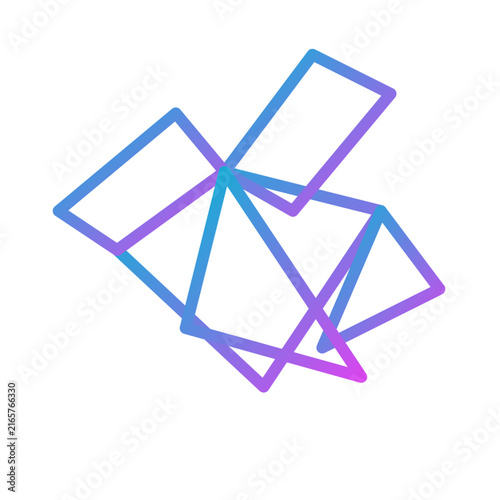 Minimalist Origami Hummingbird with Sharp Geometric Faceted Folds, Rendered in High-Contrast Gradient Colors Evoking Futuristic Edge Lighting