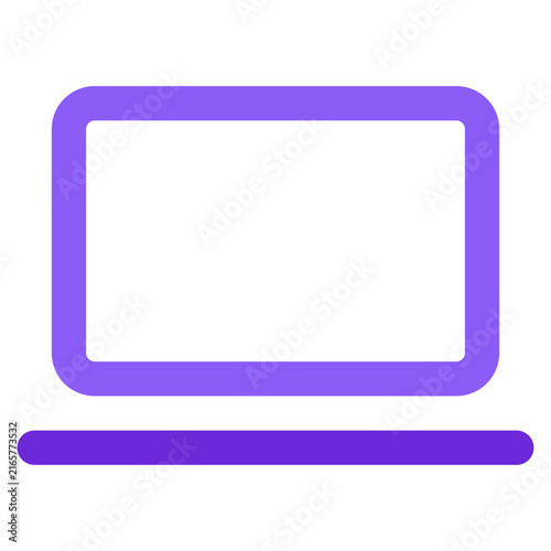 Minimalist laptop icon flat design sharp lines rounded corners 8b5cf6 base color with 6d28d9 accents 512x512 viewbox Flat Vector Graphic