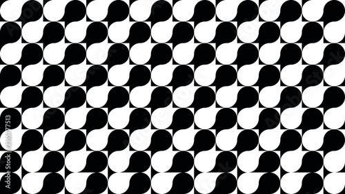 Geometric Dot Petal Pattern Monochrome Background
