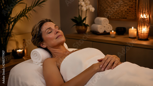 woman relaxing in a wellness spa