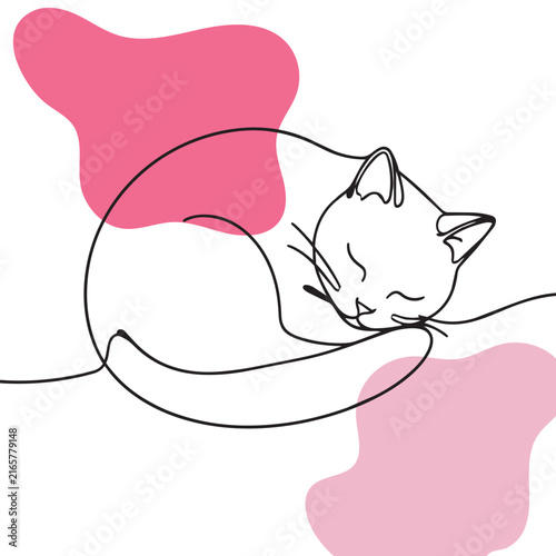 Cat and Dog Outline Vector Design on White Background