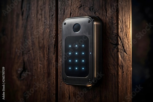 Digital Lock On Door Side View