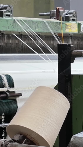 Textile Mill Yarn Spools Vertical Video
