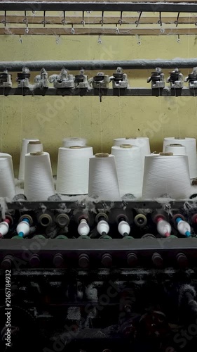 Cotton Thread Cones Stacked In Weaving Mill