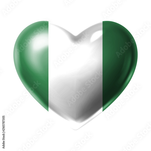 Fotografía Nigeria Flag Heart Shape PNG, Love Nigeria National Symbol Design